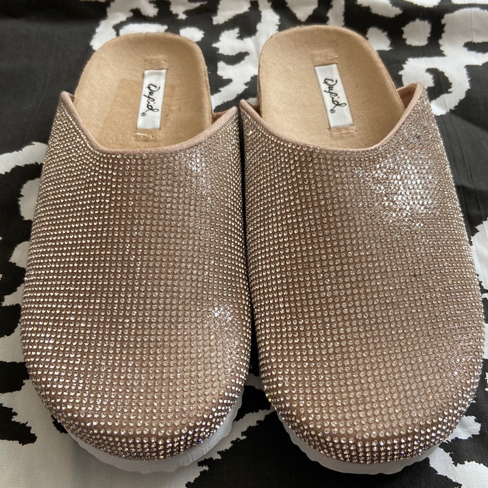 Qupid Rhinestone Slides